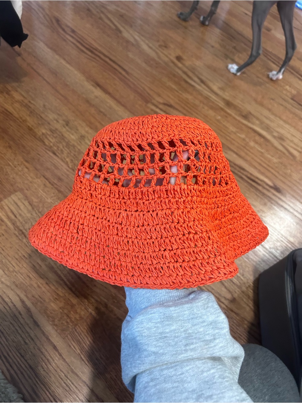 H&M Orange Crochet Bucket Hat